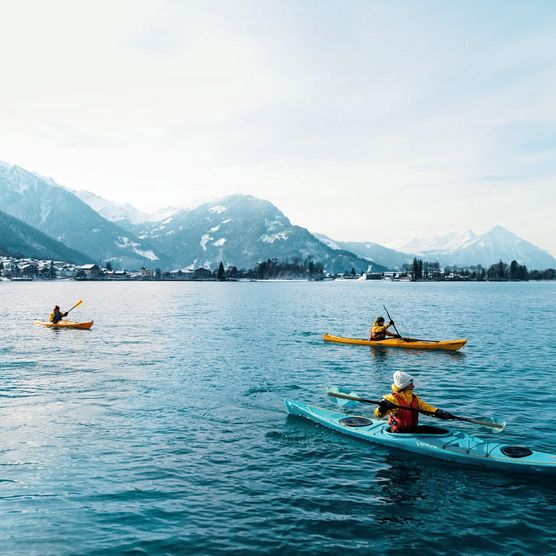 Winter Kajak auf dem Brienzersee